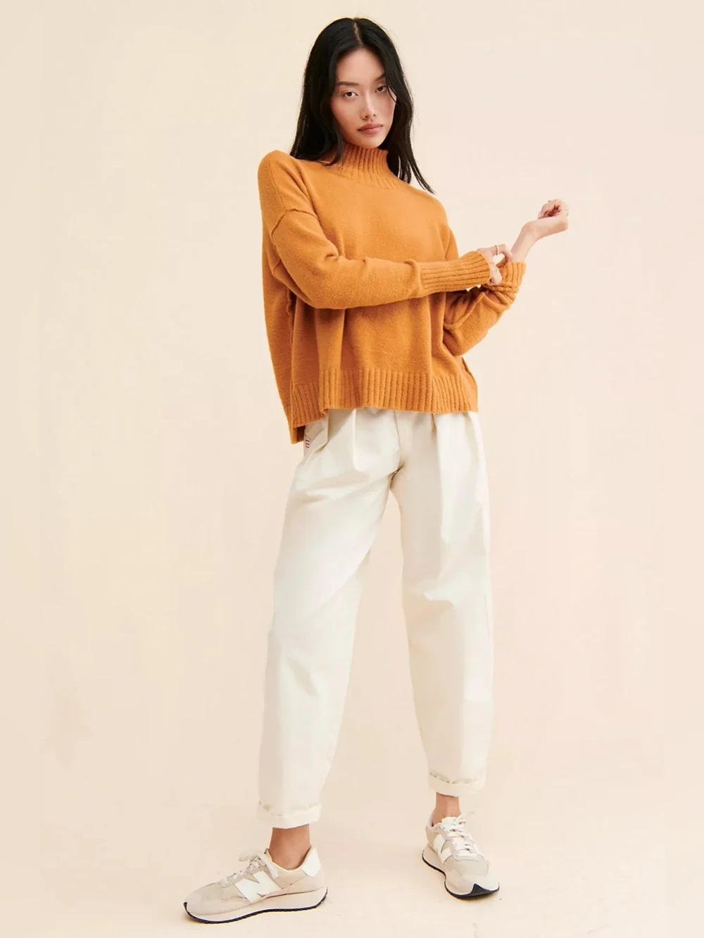 FREE PEOPLE $138 Pumpkin Pie VANCOUVER MockNeck Sweater #094